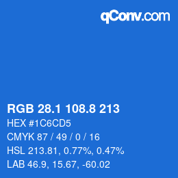 カラーコード: RGB 28.1 108.8 213 | qconv.com