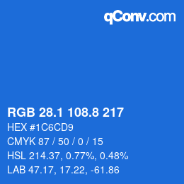 Color code: RGB 28.1 108.8 217 | qconv.com