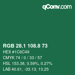 Color code: RGB 28.1 108.8 73 | qconv.com
