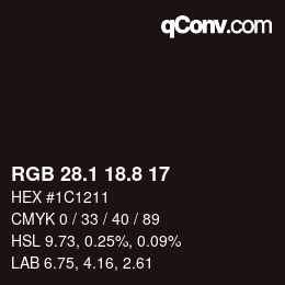 Color code: RGB 28.1 18.8 17 | qconv.com