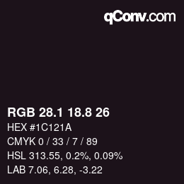 Color code: RGB 28.1 18.8 26 | qconv.com