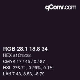 Color code: RGB 28.1 18.8 34 | qconv.com