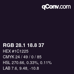 Color code: RGB 28.1 18.8 37 | qconv.com