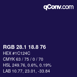 カラーコード: RGB 28.1 18.8 76 | qconv.com