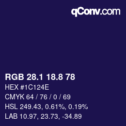 カラーコード: RGB 28.1 18.8 78 | qconv.com