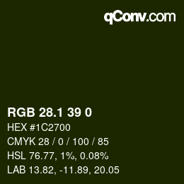 カラーコード: RGB 28.1 39 0 | qconv.com