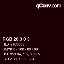 カラーコード: RGB 28.3 0 3 | qconv.com