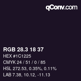 カラーコード: RGB 28.3 18 37 | qconv.com