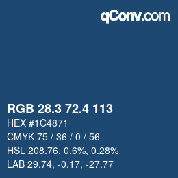 カラーコード: RGB 28.3 72.4 113 | qconv.com