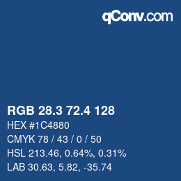カラーコード: RGB 28.3 72.4 128 | qconv.com