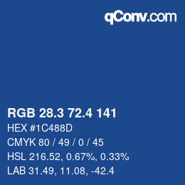 カラーコード: RGB 28.3 72.4 141 | qconv.com