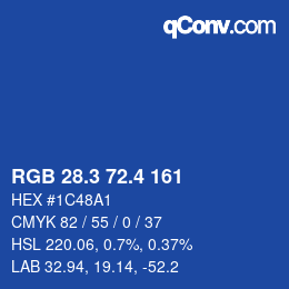 カラーコード: RGB 28.3 72.4 161 | qconv.com