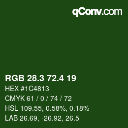 カラーコード: RGB 28.3 72.4 19 | qconv.com