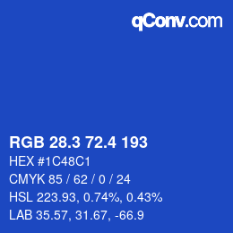 カラーコード: RGB 28.3 72.4 193 | qconv.com