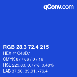 カラーコード: RGB 28.3 72.4 215 | qconv.com