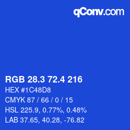 カラーコード: RGB 28.3 72.4 216 | qconv.com