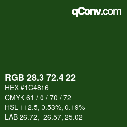 カラーコード: RGB 28.3 72.4 22 | qconv.com