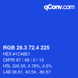 カラーコード: RGB 28.3 72.4 225 | qconv.com
