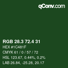 カラーコード: RGB 28.3 72.4 31 | qconv.com