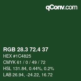 カラーコード: RGB 28.3 72.4 37 | qconv.com