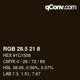 Color code: RGB 28.5 21 8 | qconv.com
