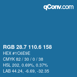 カラーコード: RGB 28.7 110.6 158 | qconv.com