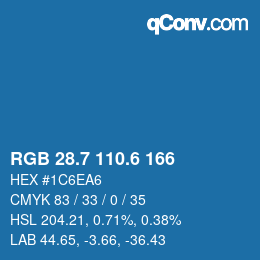 カラーコード: RGB 28.7 110.6 166 | qconv.com