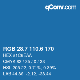 カラーコード: RGB 28.7 110.6 170 | qconv.com