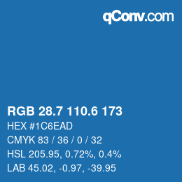 カラーコード: RGB 28.7 110.6 173 | qconv.com