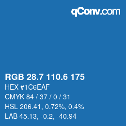 カラーコード: RGB 28.7 110.6 175 | qconv.com