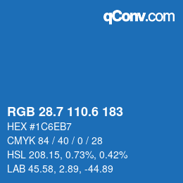 カラーコード: RGB 28.7 110.6 183 | qconv.com