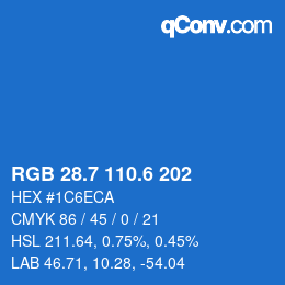 カラーコード: RGB 28.7 110.6 202 | qconv.com