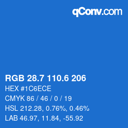 カラーコード: RGB 28.7 110.6 206 | qconv.com