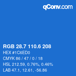カラーコード: RGB 28.7 110.6 208 | qconv.com