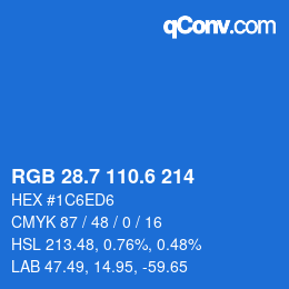 カラーコード: RGB 28.7 110.6 214 | qconv.com