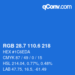 カラーコード: RGB 28.7 110.6 218 | qconv.com