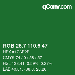 カラーコード: RGB 28.7 110.6 47 | qconv.com