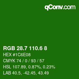 カラーコード: RGB 28.7 110.6 8 | qconv.com