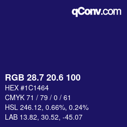 カラーコード: RGB 28.7 20.6 100 | qconv.com