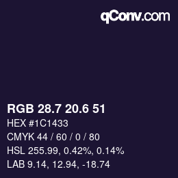カラーコード: RGB 28.7 20.6 51 | qconv.com