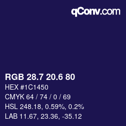 カラーコード: RGB 28.7 20.6 80 | qconv.com
