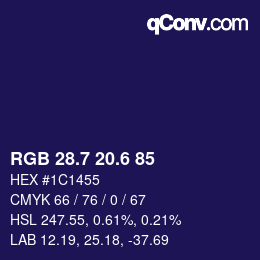 カラーコード: RGB 28.7 20.6 85 | qconv.com
