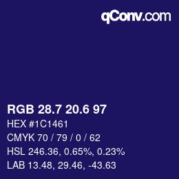 カラーコード: RGB 28.7 20.6 97 | qconv.com