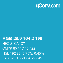 Color code: RGB 28.9 164.2 199 | qconv.com