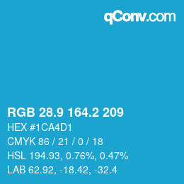Color code: RGB 28.9 164.2 209 | qconv.com