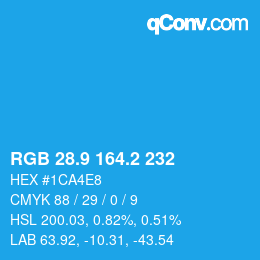 Color code: RGB 28.9 164.2 232 | qconv.com
