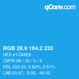 Color code: RGB 28.9 164.2 233 | qconv.com