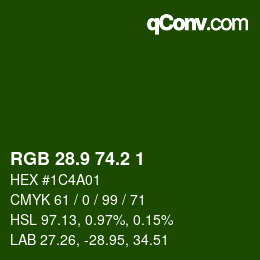カラーコード: RGB 28.9 74.2 1 | qconv.com