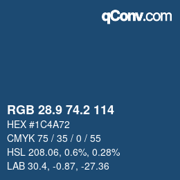 Color code: RGB 28.9 74.2 114 | qconv.com