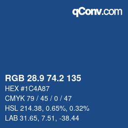 Color code: RGB 28.9 74.2 135 | qconv.com
